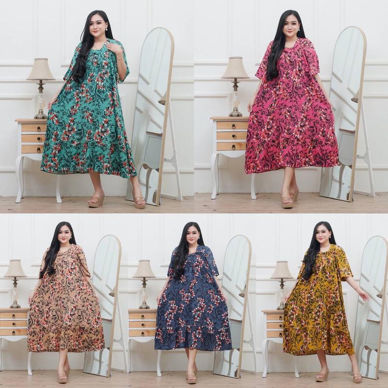 Daster Wanita Fuji Aliyaa Jumbo Motif Bunga Daster Fuji Karet Nyaman remaja 2