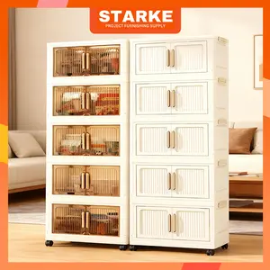 【Promo Buka Toko】Starke Lemari Plastik  50cm Susun Besar 3/4/5/6 Lipat Penyimpanan Serbaguna Furniture Tahan Lama Desain Ramping