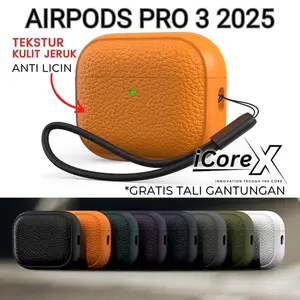 Soft Casing Airpods Pro3 2025 | Pro 3rd Generation | Pro Gen 3 | Airpod Shockproof Case Dengan Tekstur Kulit Jeruk Anti Licin