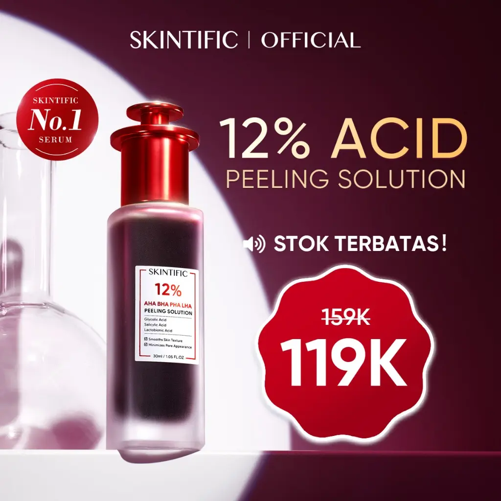 [ ! TERBATAS ! ] SKINTIFIC  Acid Peeling Solution Serum 30ml | Eksfoliasi Essence Wajah Mengangkat Sel Kulit Mati Exfoliating Anti Acne Mencerahkan Jerawat Dark Spot Brightening Whitening Pore Blackhead Removal Exfoliating with AHA BHA PHA LHA