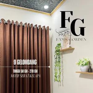 GORDEN BLACKOUT 90% PREMIUM  BLACKOUT 9 GELOMBANG MOTIF SERAT KELAPA GORDEN JENDELA MINIMALIS MEWAH DAN TERMURAH Curtain Tali