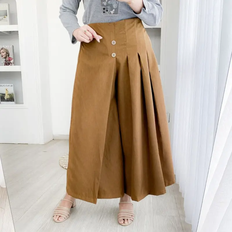 Celana Kulot Katun Barens Pants - Celana Panjang Casual Wanita Linen Rocela Bawahan Muslim Celana Kekinian 0