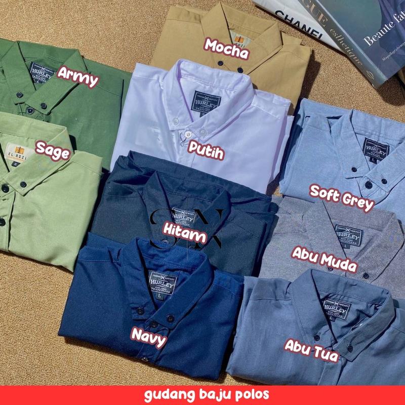 Kemeja Polos Lengan Panjang Bahan Katun Tebal  1 pcs 6