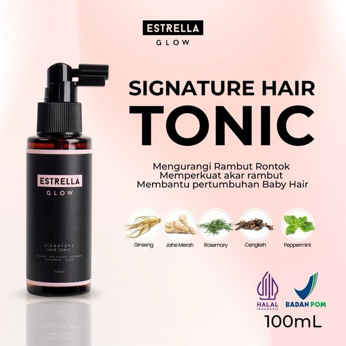 Gambar No box - Signature Hair Tonic 100ml. Penyubur rambut, mengurangi rambut rontok dengan Rosemary, Ginseng & Jahe merah dari estrellaglow.id Kota Administrasi Jakarta Selatan Tokopedia