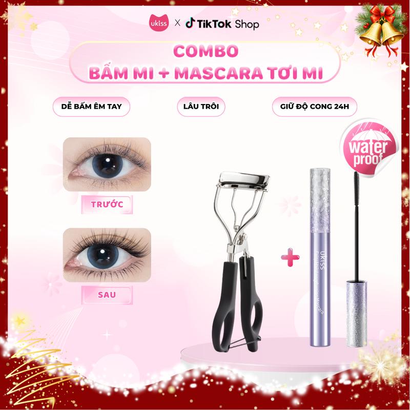  Ukiss Combo 01 Kẹp Mi Góc Rộng Kèm Đệm Thay Thế + 01 Mascara Tơi Mi Cong Lâu Dễ Chuốt 5g 