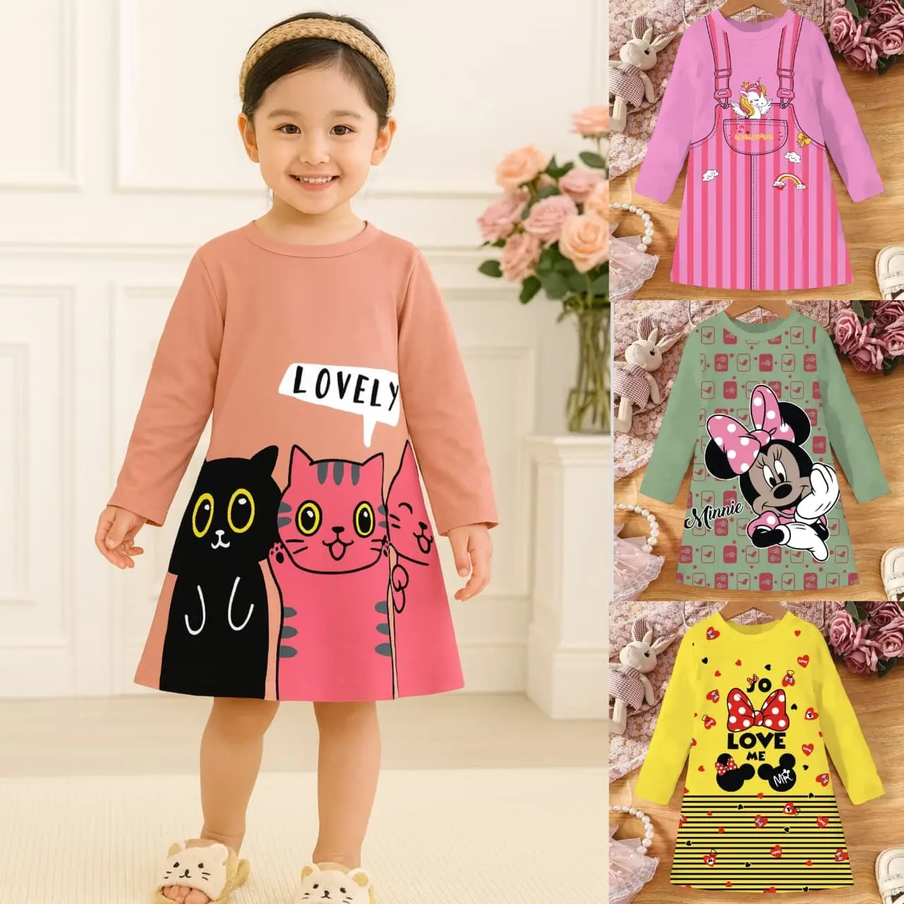 DASTER ANAK PEREMPUAN LENGAN PANJANG/DASTER ANAK CEWEK TERBARU