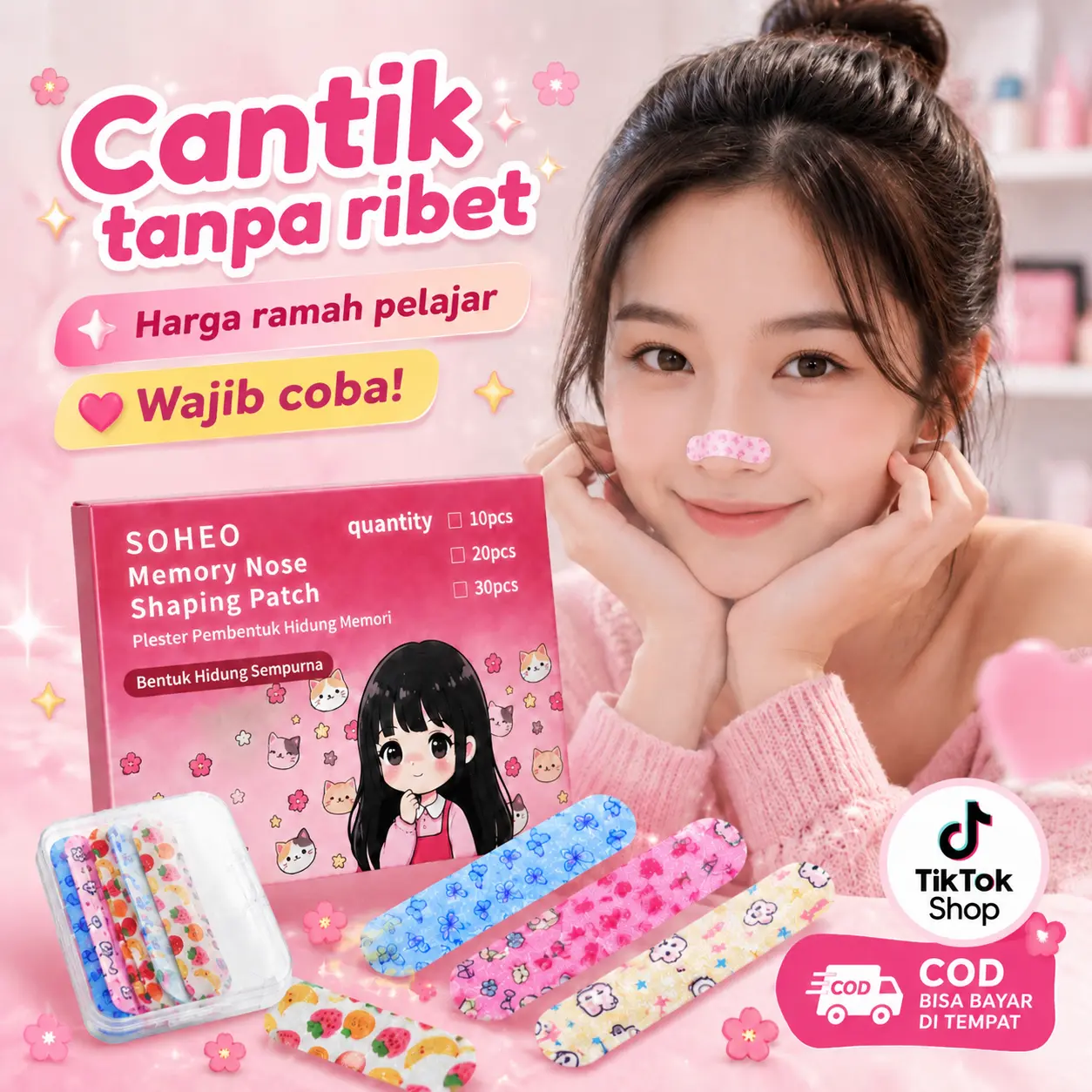 SOHEO Nose Up Patch - Alat Pemancung Hidung Instant Silicon Lembut Penarik Hidung Pesek