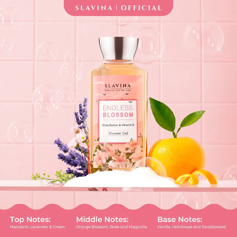 SLAVINA Endless Blossom Shower Gel - Sabun Mandi Nagita Slavina Body Wash 350ml 3