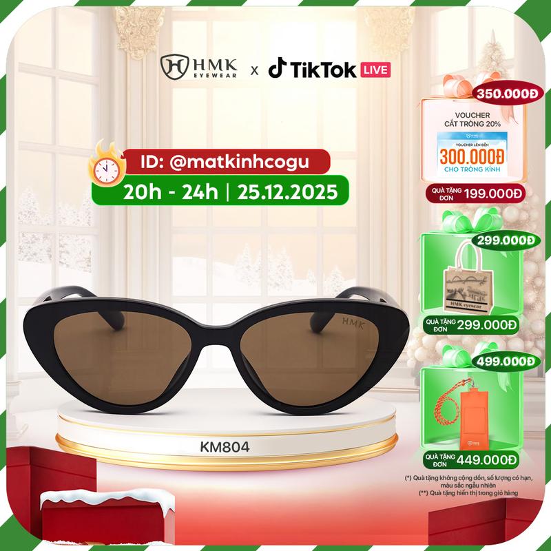  Kính Mát HMK Eyewear Tròng Phân Cực Chống Tia UV Hạn Chế Chói Lóa Dáng Mắt Mèo Cá Tính Trendy Thời Trang -  KM804 