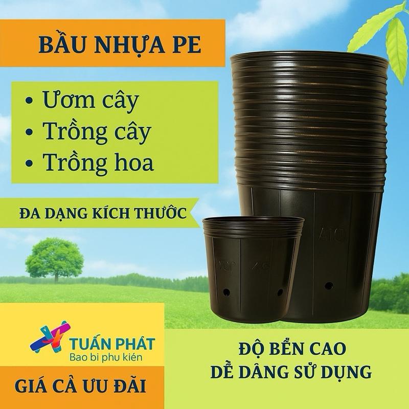 1KG Bầu ươm cây giống đủ kích cỡ loại dày dặn đẹp giá tận xưởng