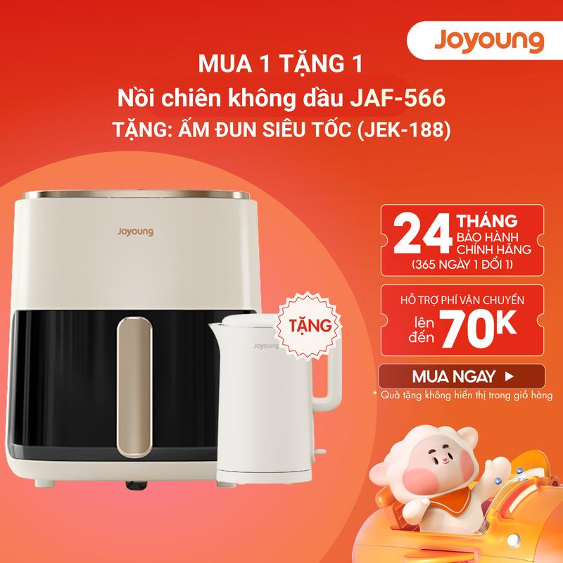   MELON - Tặng ấm đun siêu tốc  Nồi chiên không dầu 5L Joyoung JAF-566 | Công suất 1500W | Điều khiển cảm ứng 