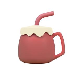 Baby Food Grade Silicone Drink  Cup with Handle Baby Training Water Mug