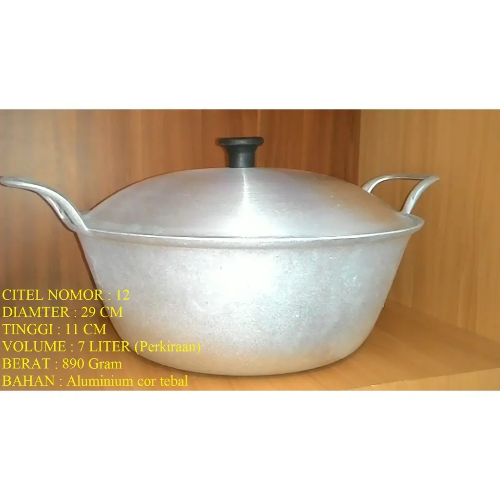 Citel No 12 panci katel tradisional anti pecah liwet goreng rebus alumunium tebal berkualitas Kitchenware