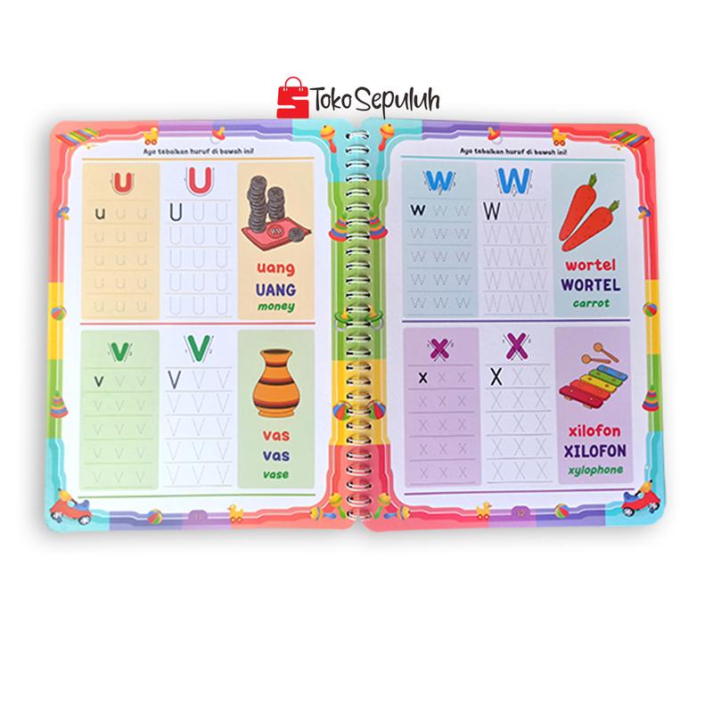 Buku Anak TK PAUD Wipe And  Clean Tulis Hapus Belajar Dasar Calistung TK PAUD 2