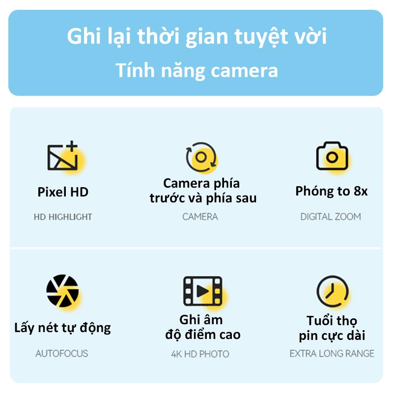 LOOPPOINT Máy ảnh kỹ thuật số Chụp ảnh & Video CCD HD 2.4IPS Màn hình 8x Zoom Mini Pocket Camera cho sinh viên Quà tặng 2