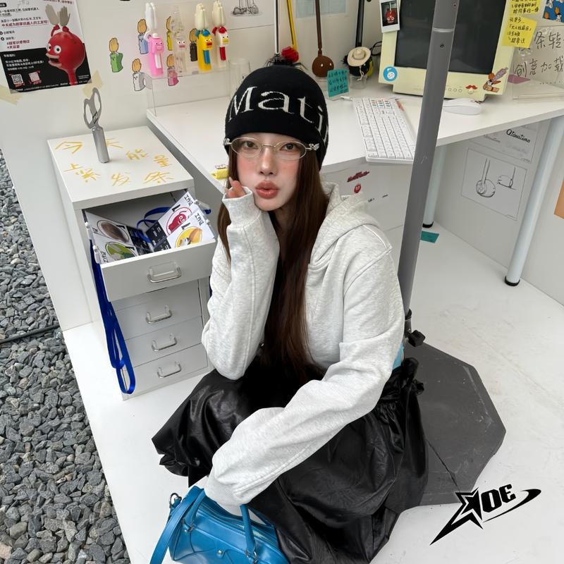 TOP AOE STUDIO - Mũ len beanie nam nữ Y2K thêu chữ nón giúp giữ ấm màu đông…