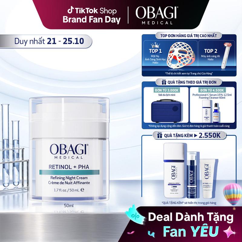 Kem Dưỡng Làm Mới Và Duy Trì Độ Tươi Trẻ Làn Da Ban Đêm Obagi Medical Retinol + PHA 50ml