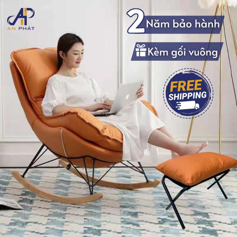   AN PHÁT  Ghế Bập Bênh Tôm BB01 Kèm Đôn Gác Chân Hàng Việt Nam Xuất Khẩu Chất Lượng Cao Đệm Dày 15cm Nằm Thư Giãn Đọc Sách Xem Tivi Decor Phòng Ban Công 