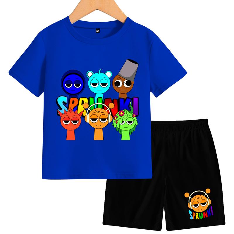 Setelan  Anak-Anak sprunki 6 friends lengan pendek bahan katun Fashion  Pakaian 1