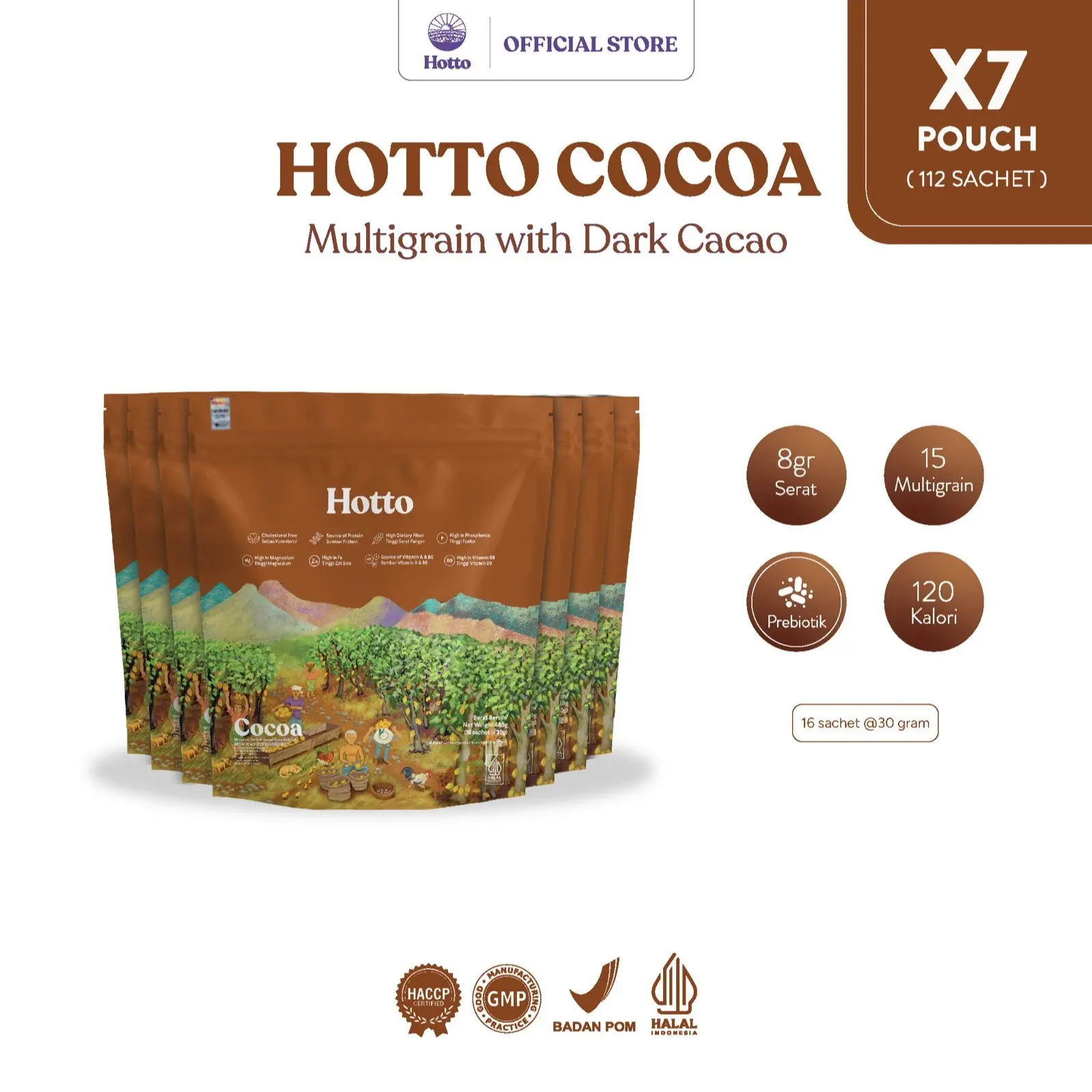 Hotto Cocoa 7 Pouch (112 sachet)