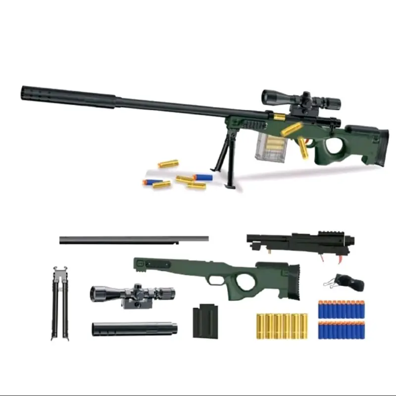 Tmtkids - Mainan Anak Pistol AWM Tembakan Peluru Lunak - Tembakan Pistol Nerf AWM Spons Mainan Anak- Tembakan pistol Nerf AWM kids Toys 1