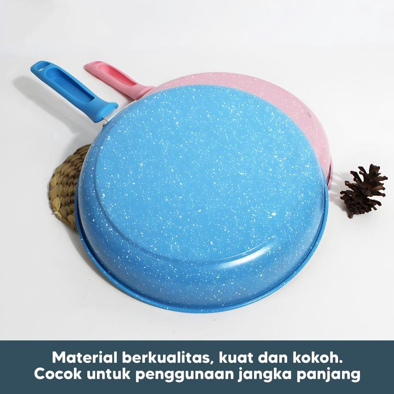 Panci Teflon Frypan Marble Enamel / Teflon Frypan Marble Berwarna / Teflon Frypan Enamel Anti Lengket penggorengan anti lengket Kitchenware teflon  serbaguna 2