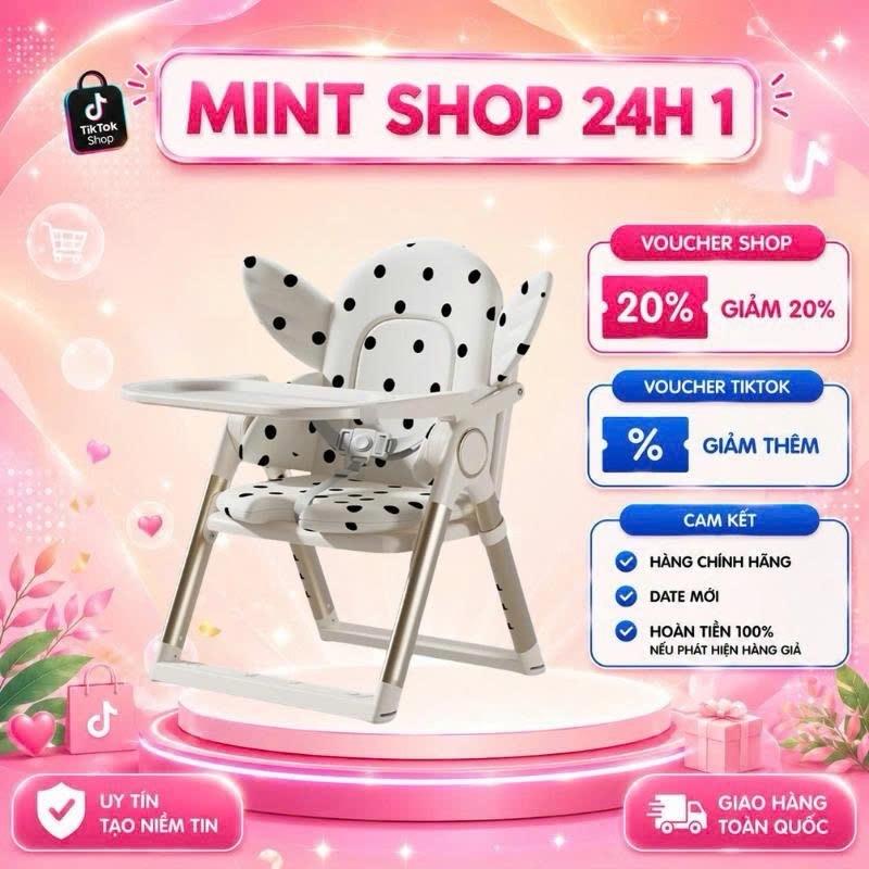 GHÉ ĂN DẶM MOLLY Gấp Gọn Bàn Ăn Dễ Mang Đi Du Lịch cho bé từ 6 Tháng Voi
