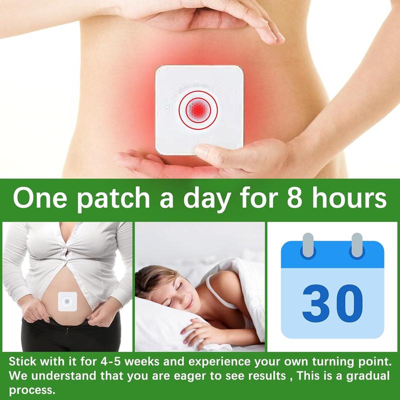 Belly Patch Ekstrak Wormwood, 30Pcs Mugwort Abdomen Navel Patch dan 30Pcs Moxibustion Patch untuk Wanita dan Pria Tubuh Extract 3