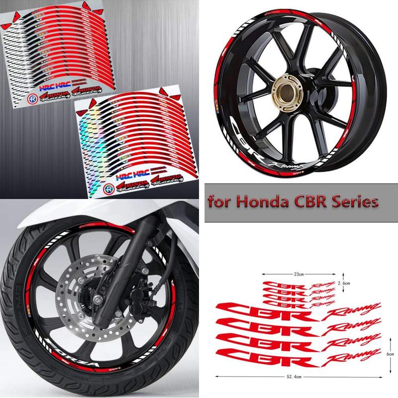 17 Inch Honda Motorcycle Wheel Reflective Sticker Wheel Rim Decal ...