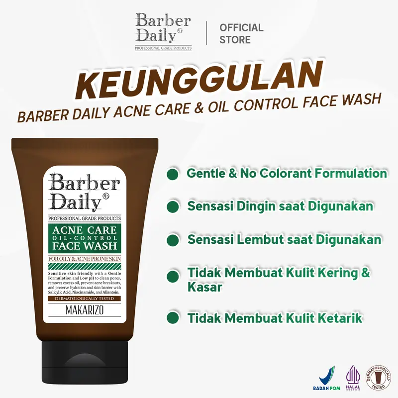 [READY STOCK] Barber Daily Acne Care & Oil Control Face Wash 100mL / Membersihkan Wajah / Cleanser Muka 4