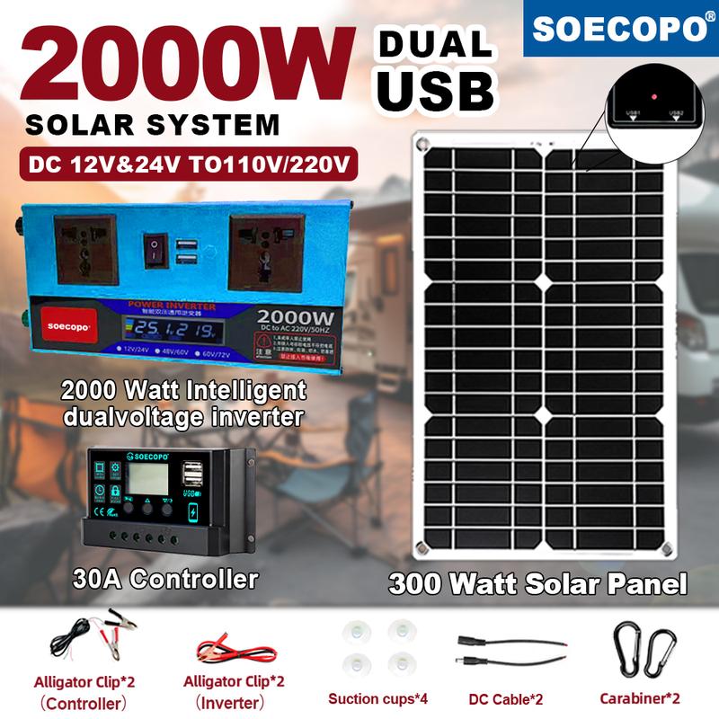 2000w Inverter Kit 2000W Solar Kit Dual Voltage 2000W Inverter LCD Dual Outlets - Shop ...