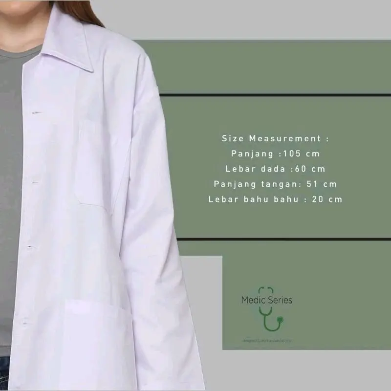 Jas Laboratorium - Baju Leb - Jas Lab - Baju Nakes Katun Pria Wanita Safety Kerja 1