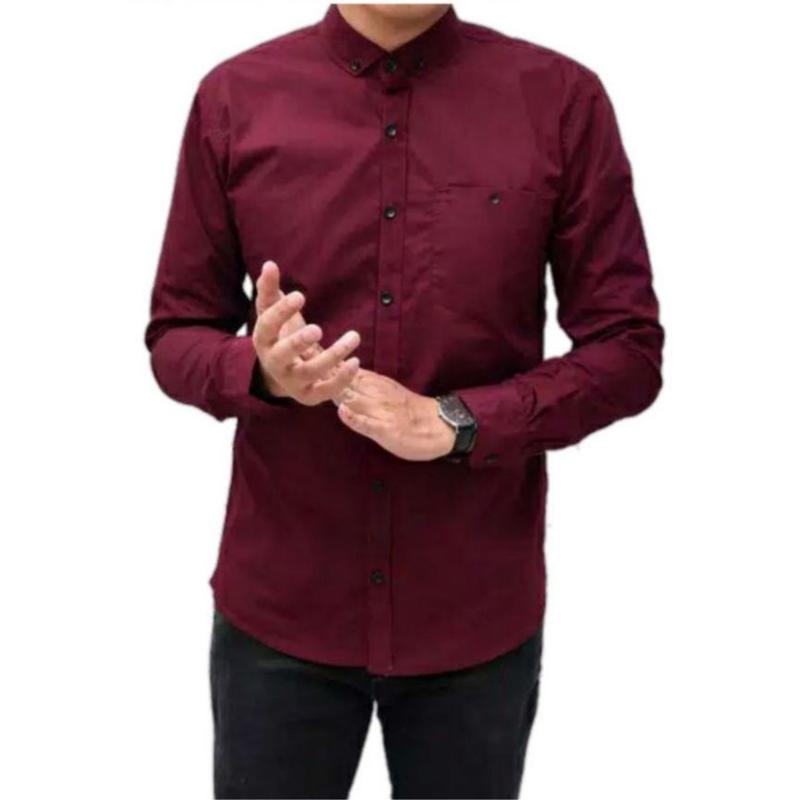 Product Introduction of Kemeja Boyi Top Man Lengan panjang Polos Casual Slim Fit Kantor 24