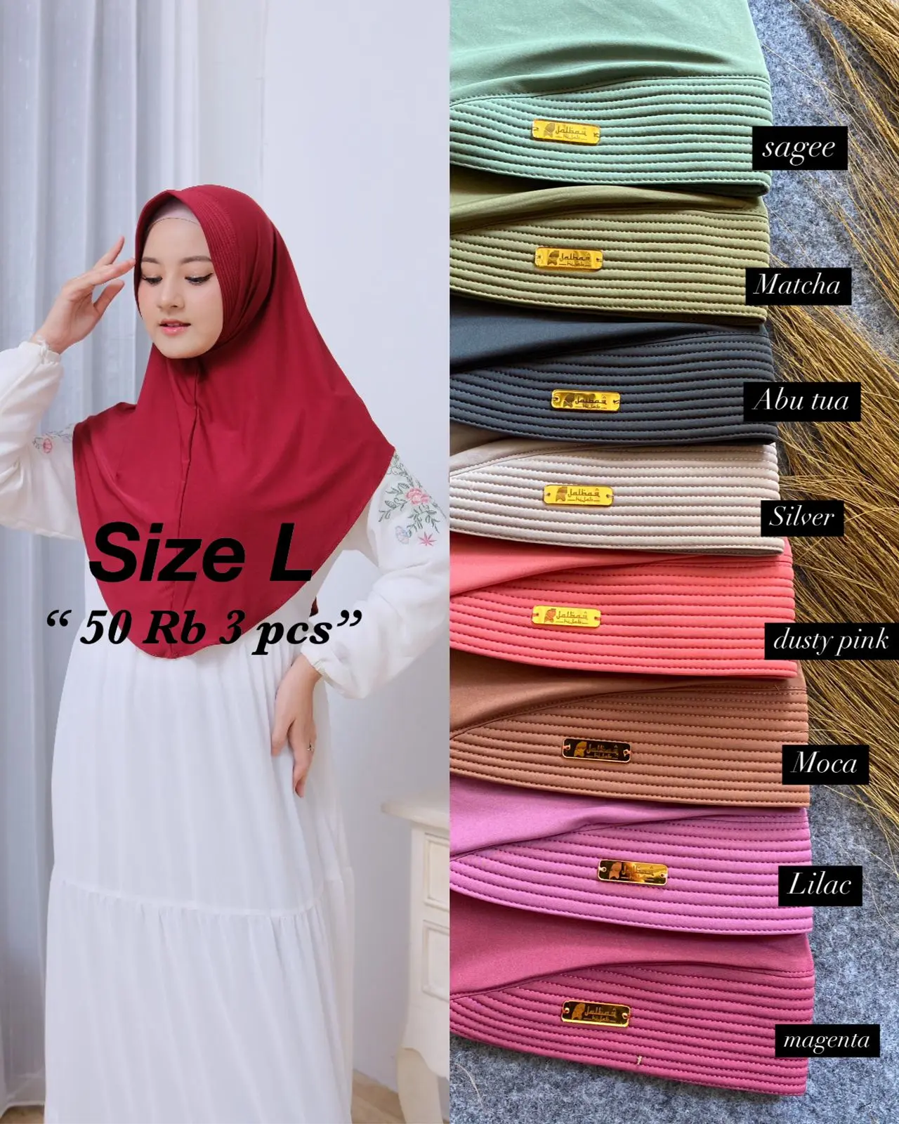 (SIZE L) Label Akrilik BERGO HAMIDAH 50 RB DAPAT 3 PCS
