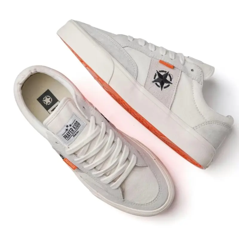 Prayer kids - Sepatu Vulcanize PRAYERKIDS Geh - Sneakers Kanvas Anti Slip, Warna Offwhite, Pria/Wanita karet casual shoes  sneakers Snekers Hitam Putih Black suede sepatu Fashion 4