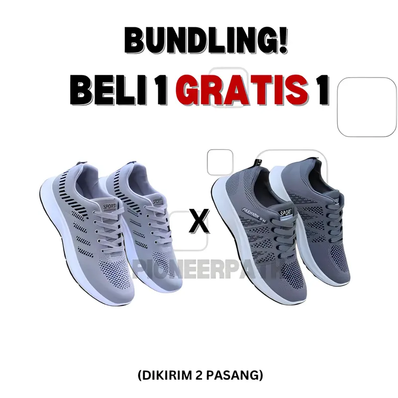 BUY 1 GET 1 PROMO!! Sepatu Sneakers Pria New Model Basic Casual 1