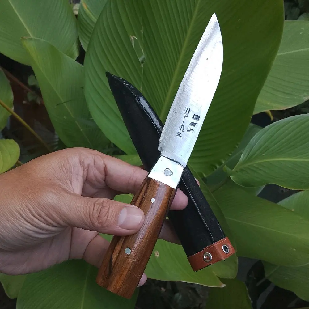 Pisau Dapur Cap Garpu Lokal 5 inch Baja Super dengan Pegangan Kayu Natural dan Desain Ergonomis Kitchenware