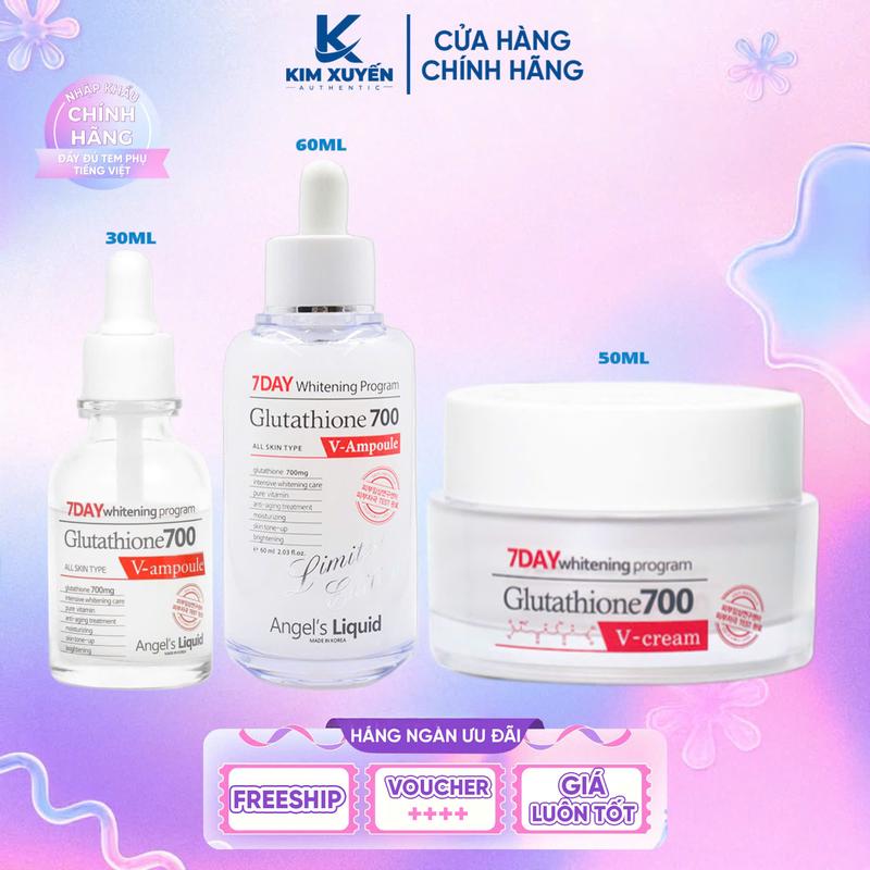   7DAY  Serum - Kem dưỡng ANGEL'S LIQUID Glutathione 7Day 700 V-Ampoule 30ML   50ML   60ML 