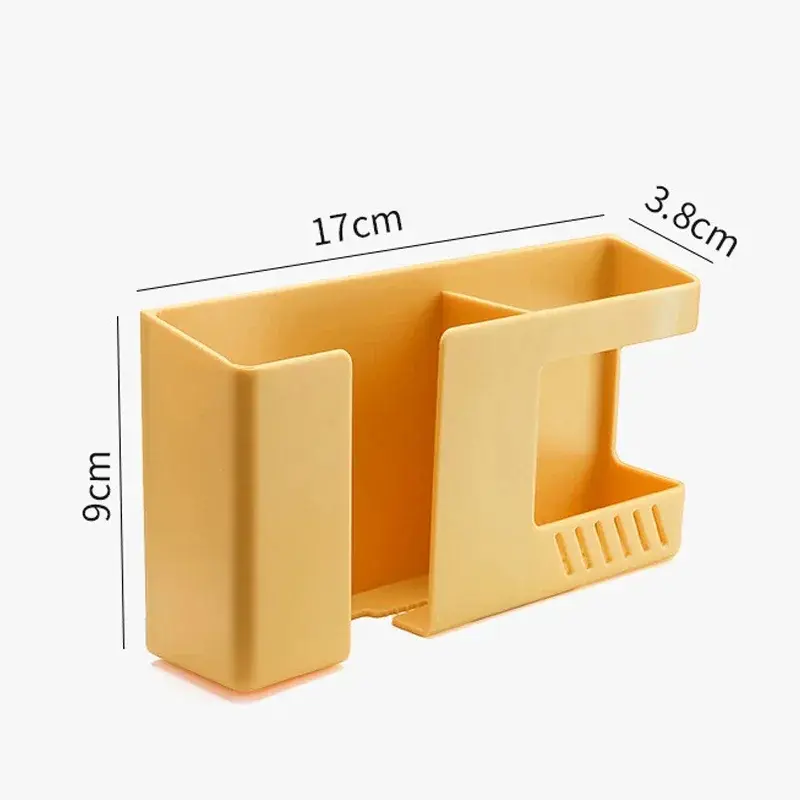Hộp lưu trữ điều khiển từ xa Điện Thoại Di Động treo tường, Thiết kế 2 trong 1, Đa chức năng, Giá lưu trữ không cần đục lỗ, Giá lưu trữ mảnh vỡ trên tường 1