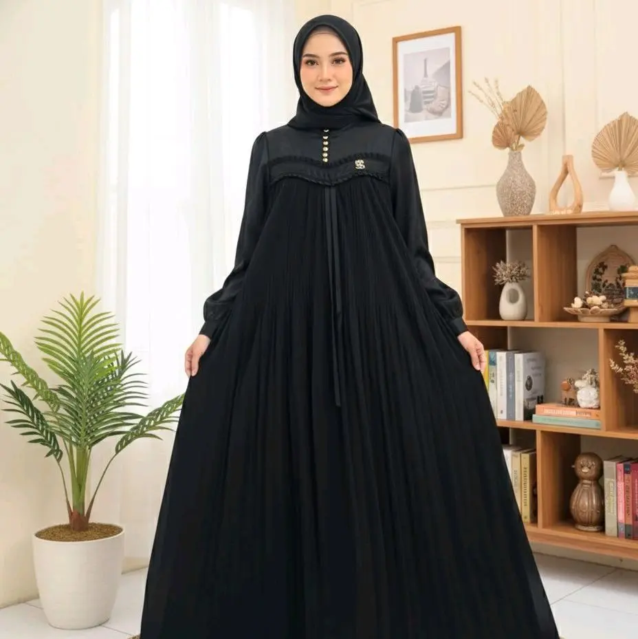 dress polos hitam sethijab