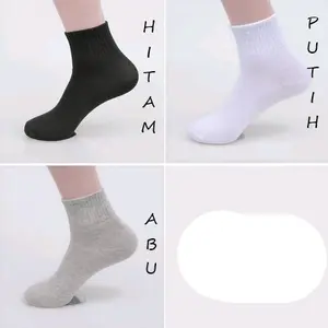 Kaos Kaki Polos / Kaos Kaki Sekolah / Olahraga / Kantor Kaos kaki Pendek Import Unisex