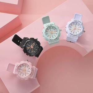 Jam Tangan G-Style Analog Sporty Wanita – Water Resistant, Warna Pastel & Hitam, Tali Silikon Selesa Feminine Watch