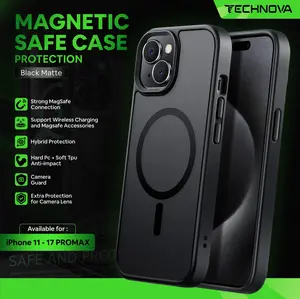 Technova Magsafe Case Protection Black Matte – Casing Magnetik untuk iPhone 11 12 13 14 15 16 Pro Max Anti Shock Slim