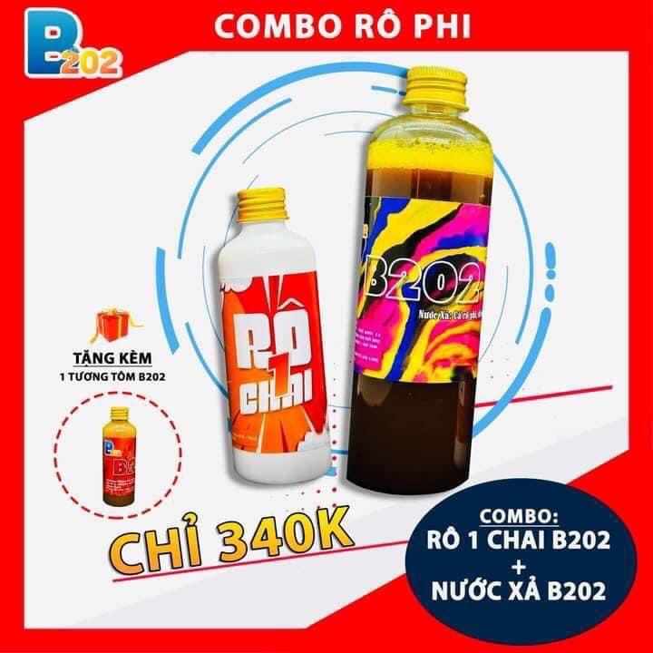 Combo Rô 1 Chai, Nước Xả B202 - Chuyên Câu Cá Rô Phi , Diêu Hồng ( TẶNG TƯƠNG TÔM B202 )