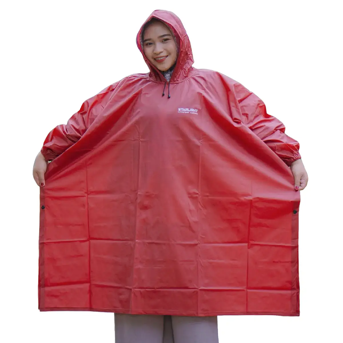 Jas Hujan Anti Robek Tipe Ponco PVC Tahan Air Starlight ringan warna lain