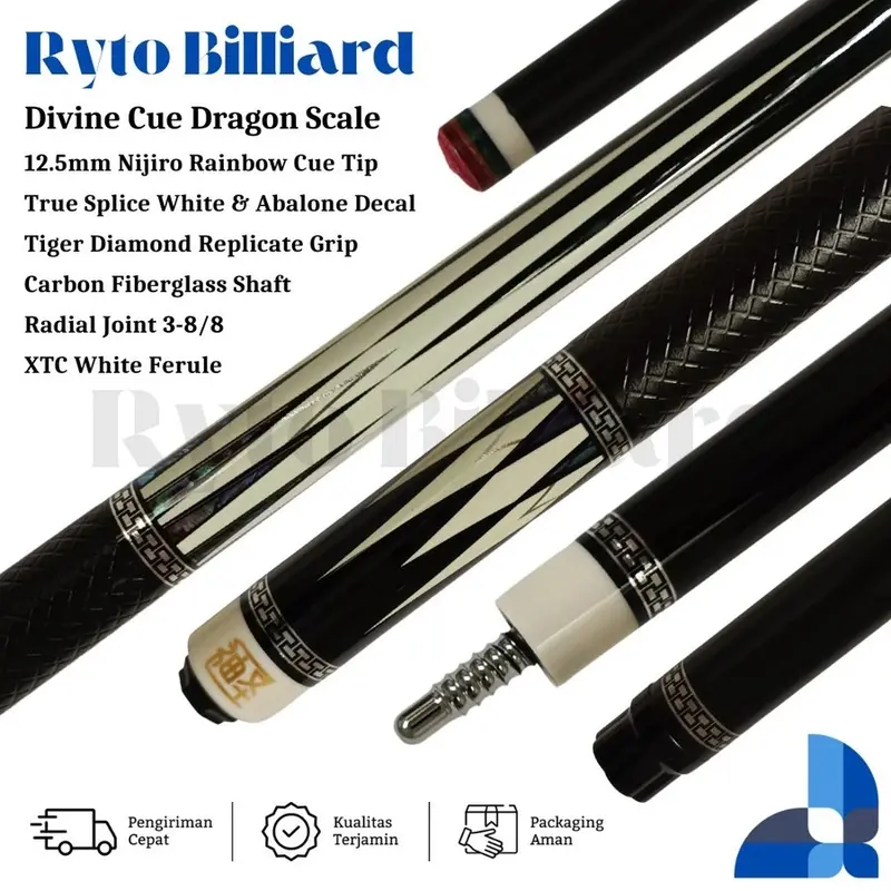 Divine Cue Dragon Scale TW Series 12.5mm | Stick Billiard Premium - Ryto BL 1