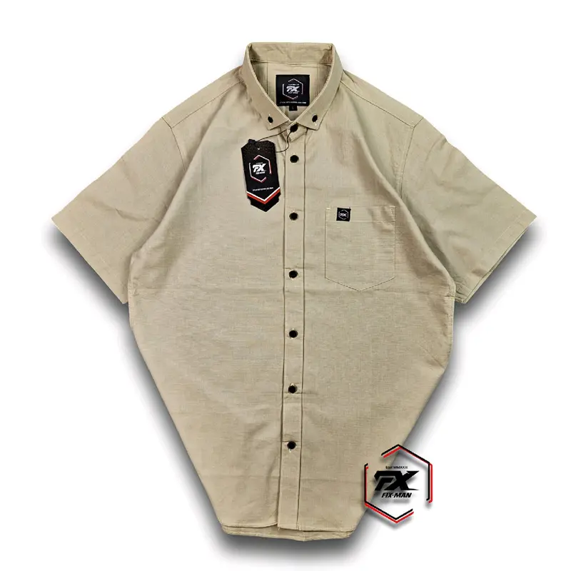 Hem Kemeja Polos Pria Lengan Pendek Premium  Bahan Katun Sigaret Tebal Dan Tidak Nerawang Ready Ukuran M sampai XXXL Baju 6