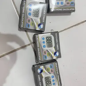 Mika Living LCD Digital Magnetic Timer Masak Dapur Biru Putih Hijau Pink Stopwatch Alarm Kichen Timer Bermagnet Standable & Magnetik