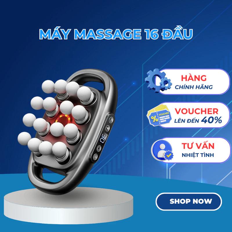 Máy Massage 16 Đầu 20 Đầu Toàn Thân Cầm Tay Mát Xa Đấm Lưng Chân Tay Vai giảm đau nhức cơ.