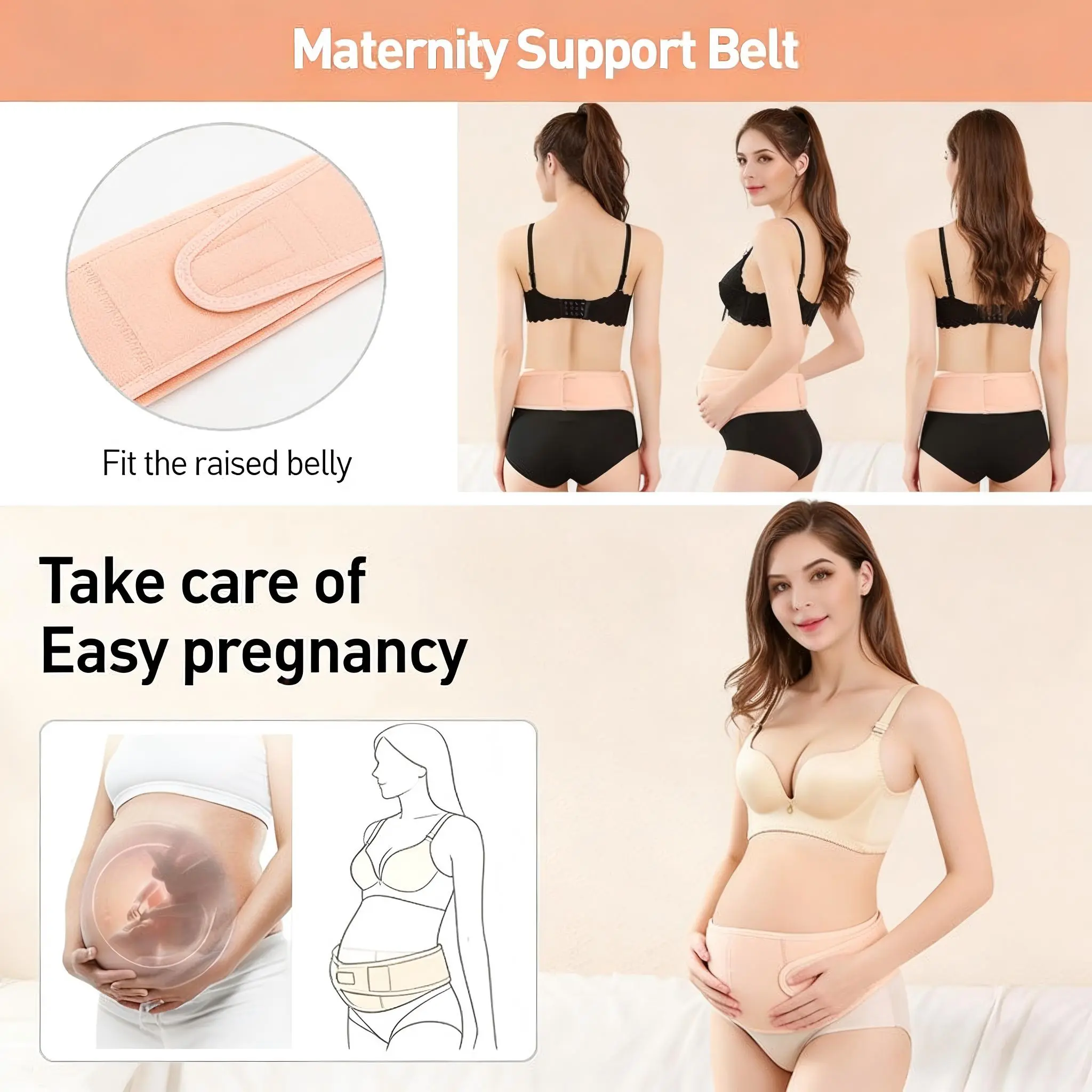 Belt Kehamilan 2in1 – Penyangga Punggung & Perut Ergonomis, Kurangi Nyeri & Dukung Postur Bayi